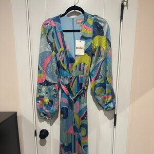 Show Me Your MuMu Minelli Midi Dress in GoGo Sequin NWOT